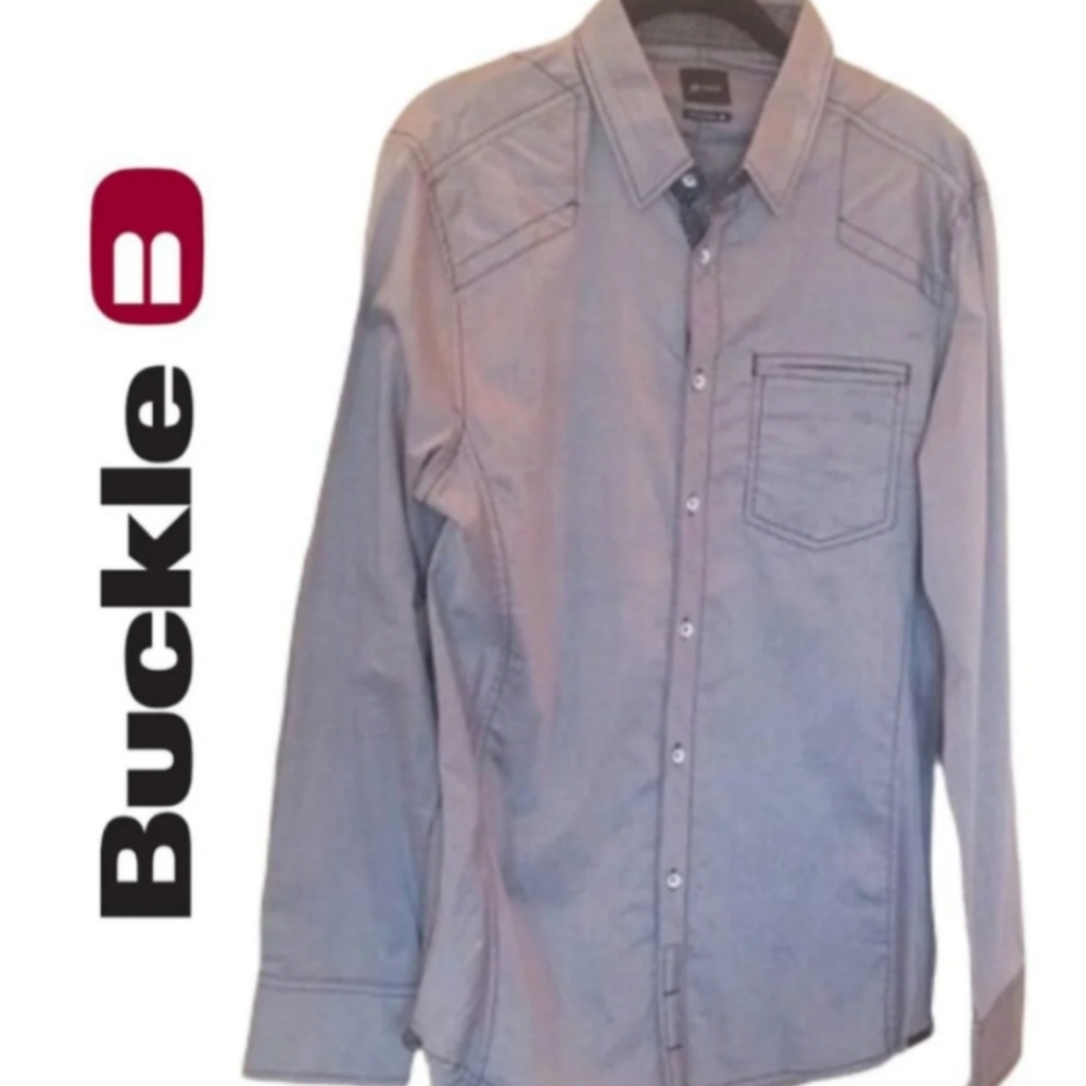 BUCKLE Long Sleeve Casual Dress Button Shi…
